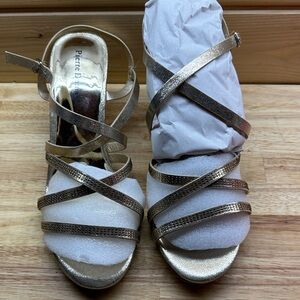 Pierre Dumas Gold Strappy Heels